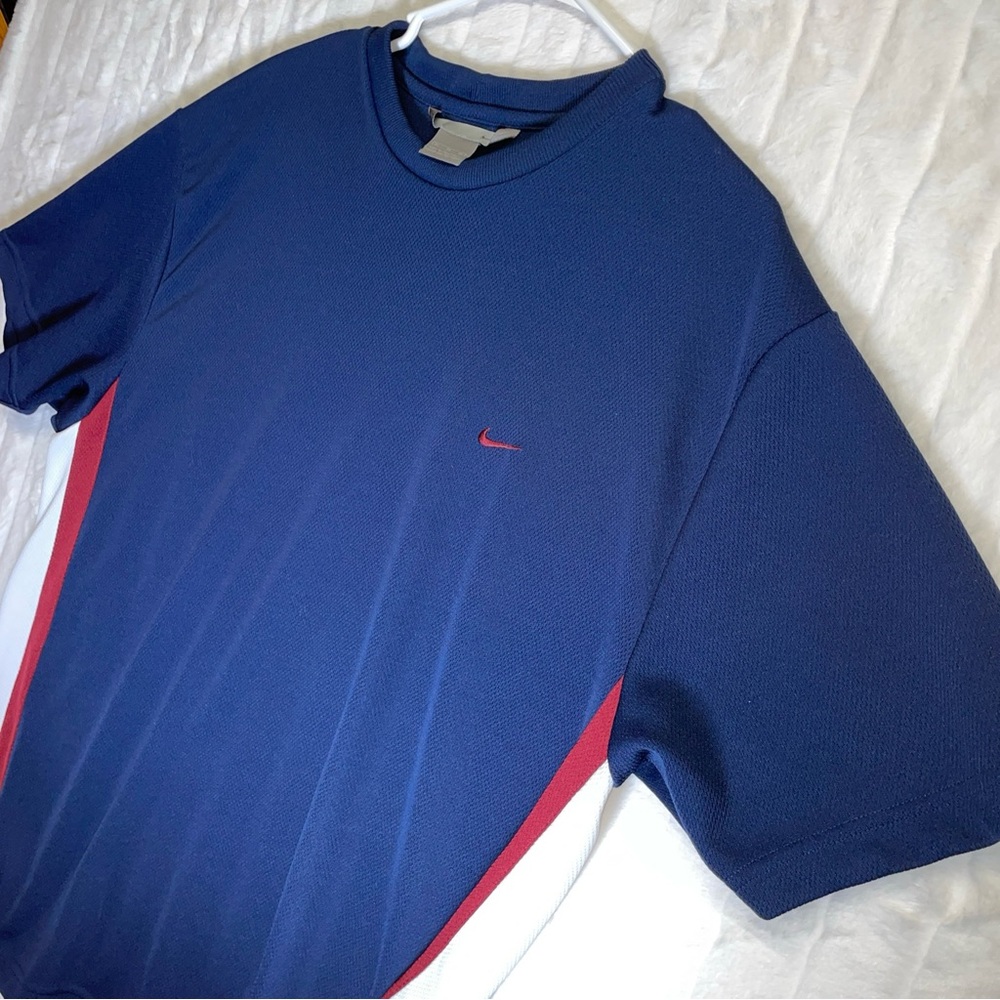Vtg Y2K Nike Ole Miss Color Way Embroidered Polyester Navy Shirt Men’s Size XL